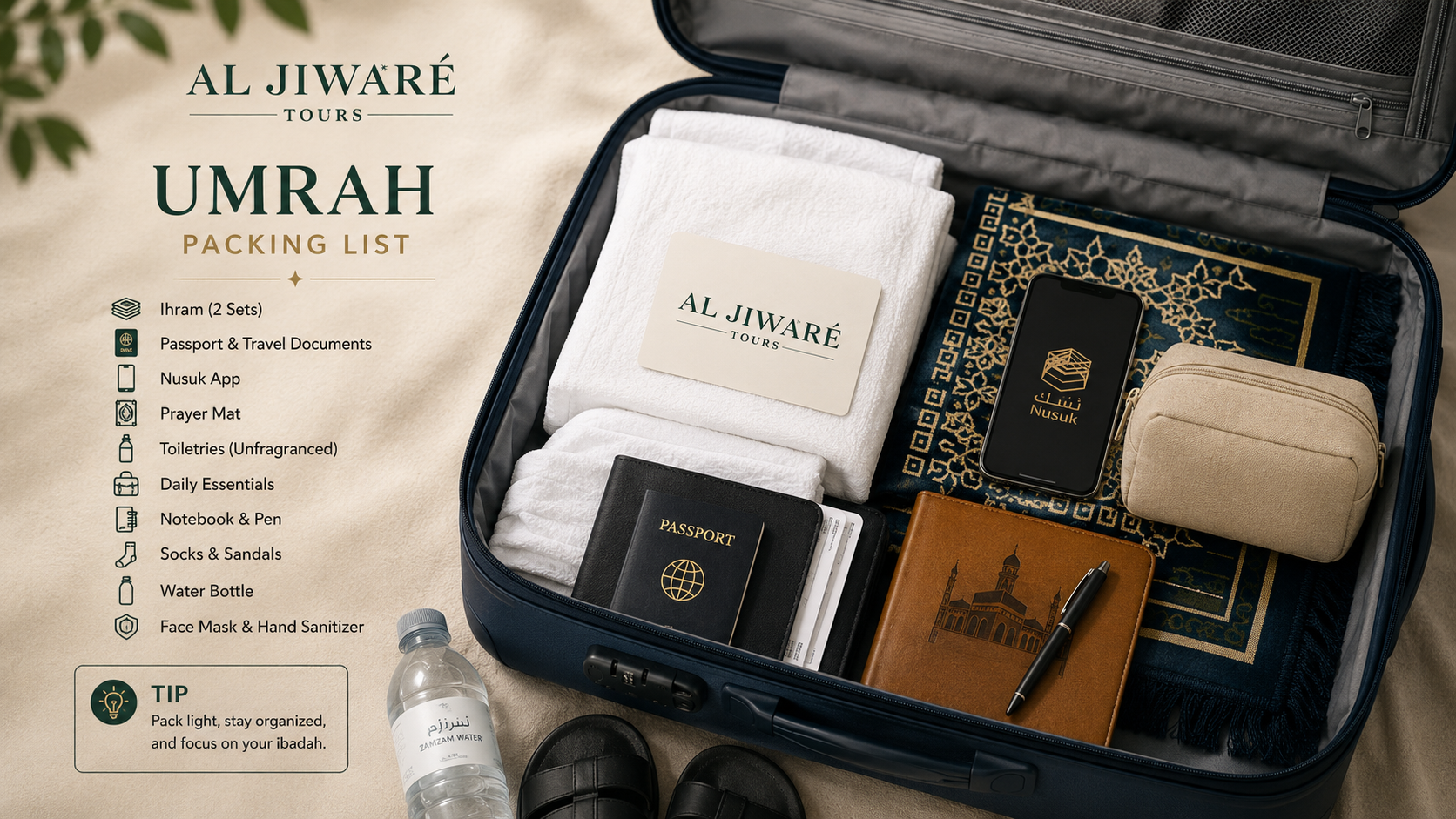 الدليل الشامل لـ قائمة حقيبة العمرة (Umrah Packing List)